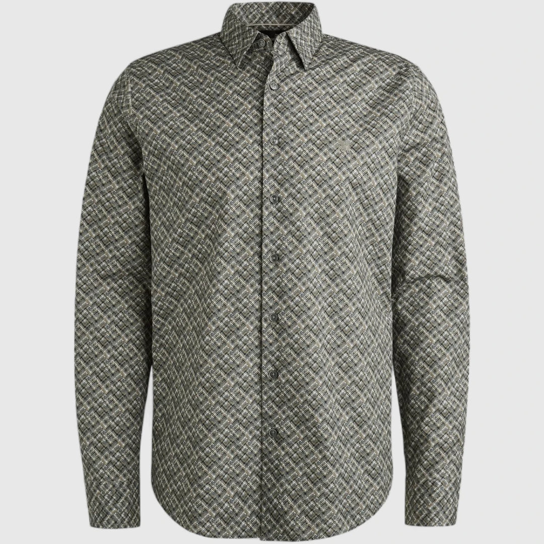 VSI2509232-9044 Vanguard Shirt Print On Fine Poplin Stretch Gargoyle