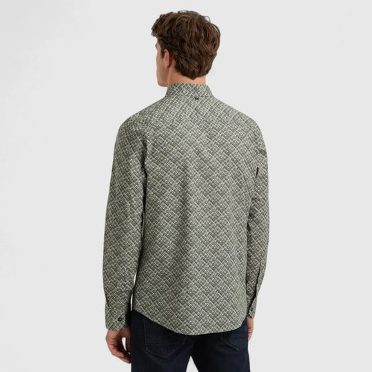 VSI2509232-9044 Vanguard Shirt Print On Fine Poplin Stretch Gargoyle