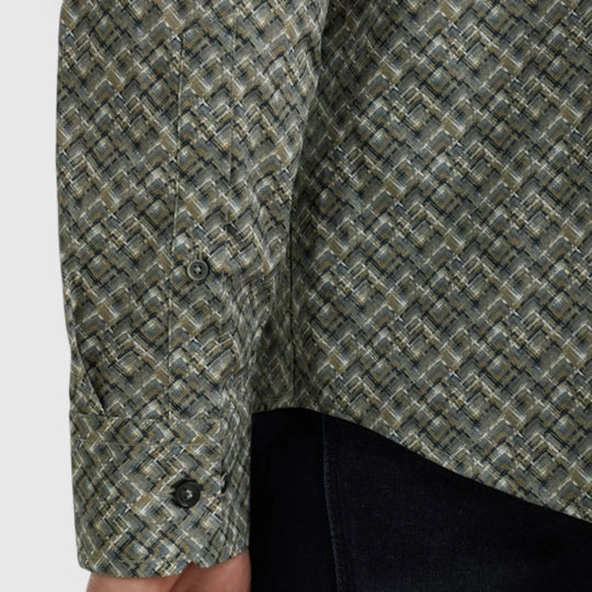 VSI2509232-9044 Vanguard Shirt Print On Fine Poplin Stretch Gargoyle