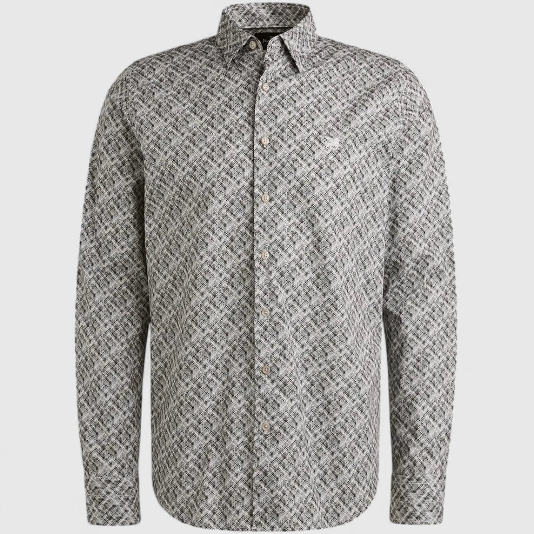 VSI2509232-9143 Vanguard Shirt Print On Fine Poplin Stretch Gray Dawn