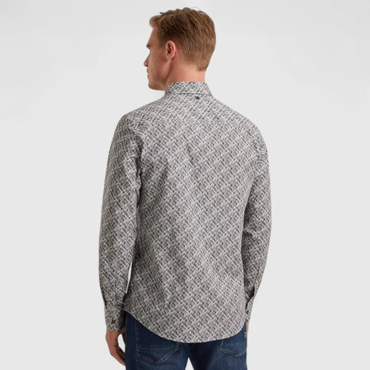 VSI2509232-9143 Vanguard Shirt Print On Fine Poplin Stretch Gray Dawn