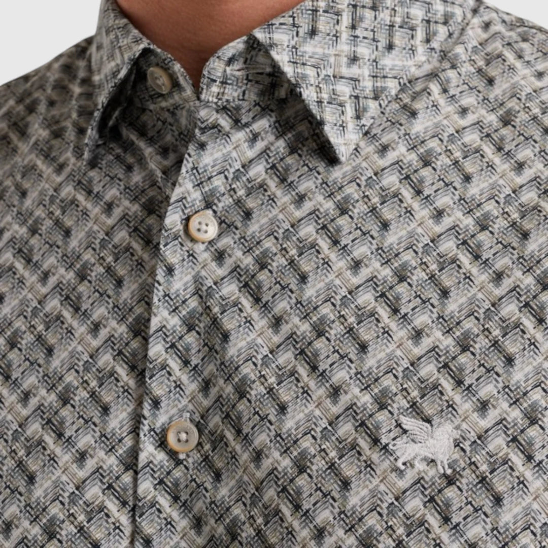 VSI2509232-9143 Vanguard Shirt Print On Fine Poplin Stretch Gray Dawn
