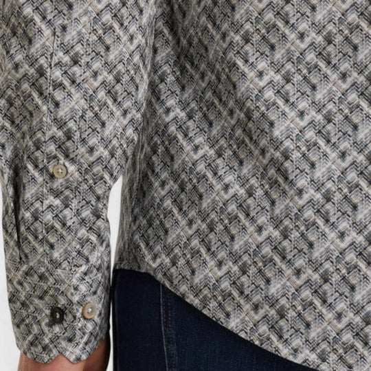 VSI2509232-9143 Vanguard Shirt Print On Fine Poplin Stretch Gray Dawn