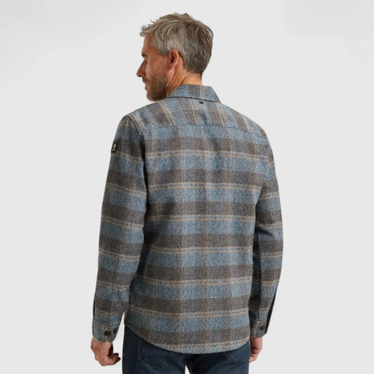 VSI2509233-5279 Vanguard Overshirt Check Brushed Mouline Bering Sea / Blauw