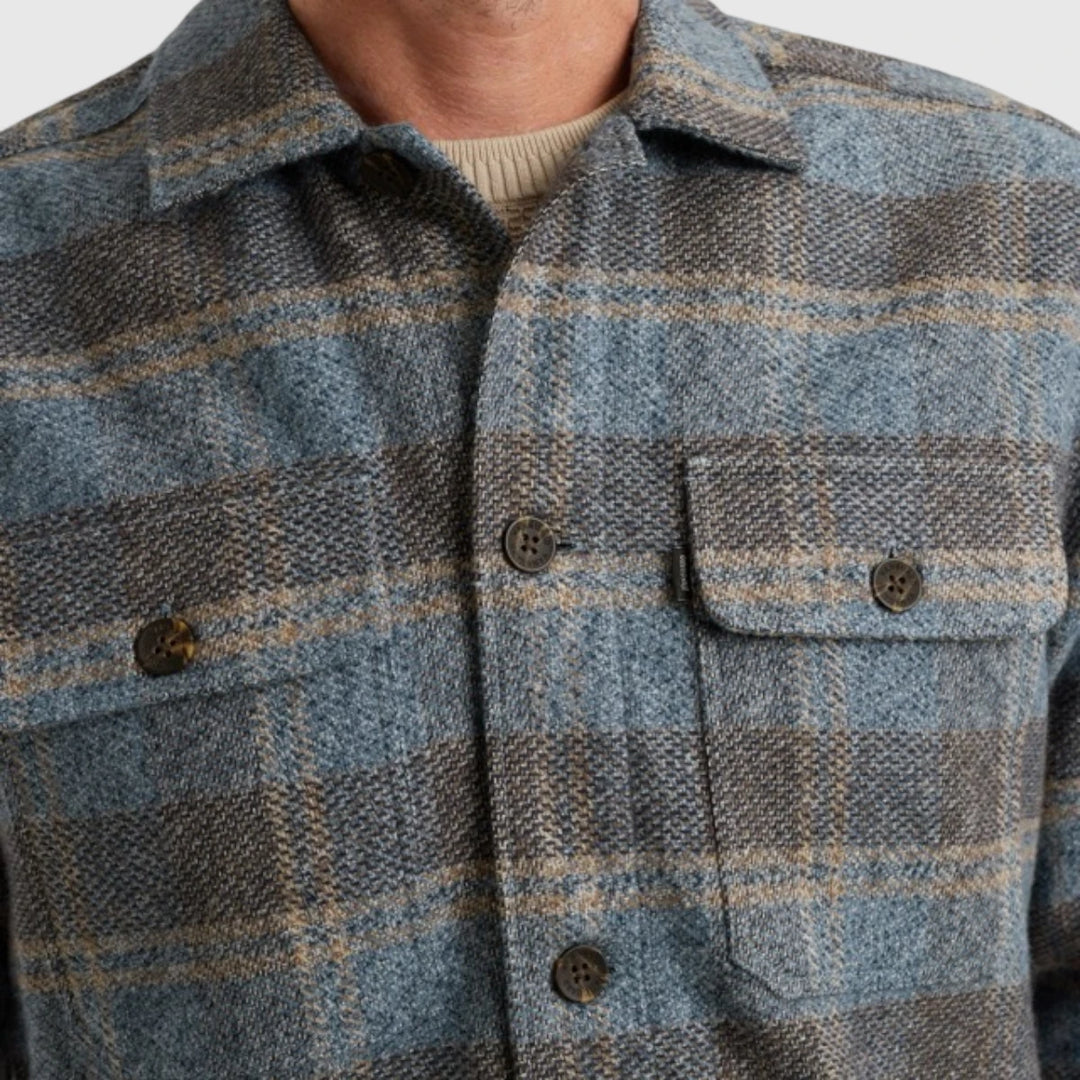VSI2509233-5279 Vanguard Overshirt Check Brushed Mouline Bering Sea / Blauw