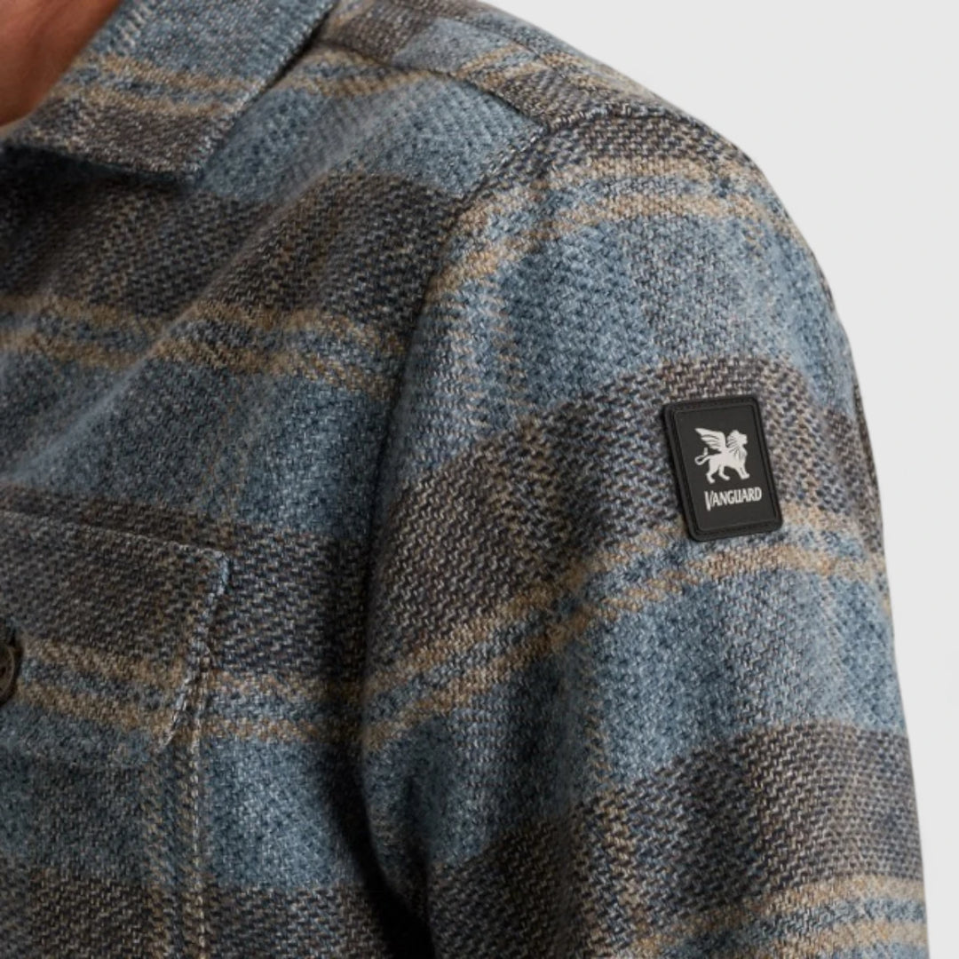 VSI2509233-5279 Vanguard Overshirt Check Brushed Mouline Bering Sea / Blauw