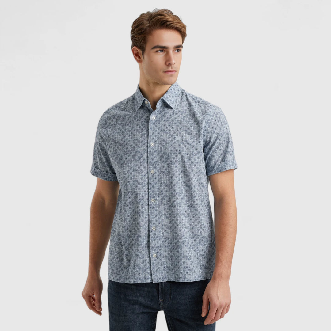 VSIS2505281-5046 Vanguard Shirt Printed On Cotton Moonlight Blue