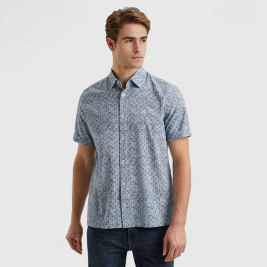VSIS2505281-5046 Vanguard Shirt Printed On Cotton Moonlight Blue