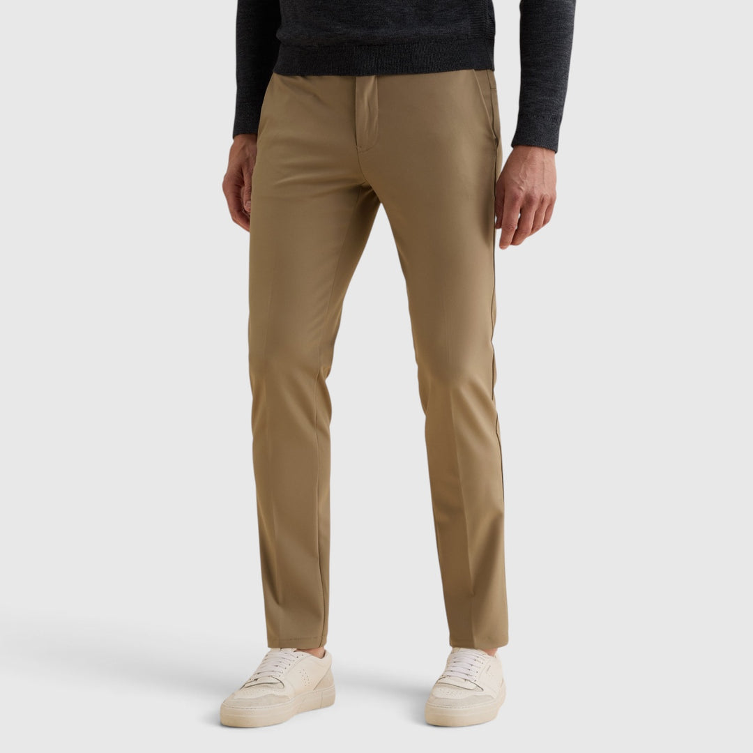 Vanguard V12 slim fit chino in Greige Grijsbeige, vooraanzicht, VTR2608600-7147
