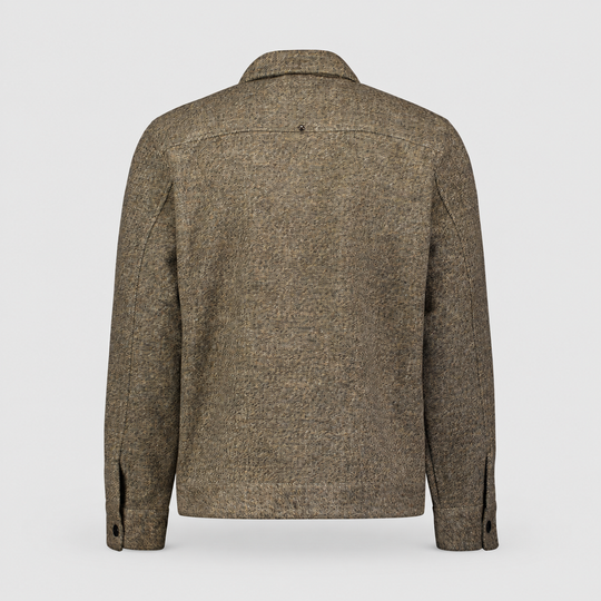 No Excess Overshirt Wool Blend Zip Light Brown 33510924-041, achteraanzicht product