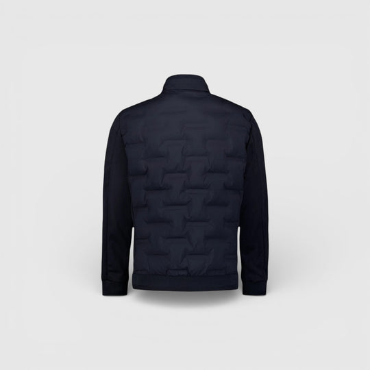 31630119-078 No Excess Zomerjas Korte Fit in Sealed Knitted Mix Night / Donkerblauw