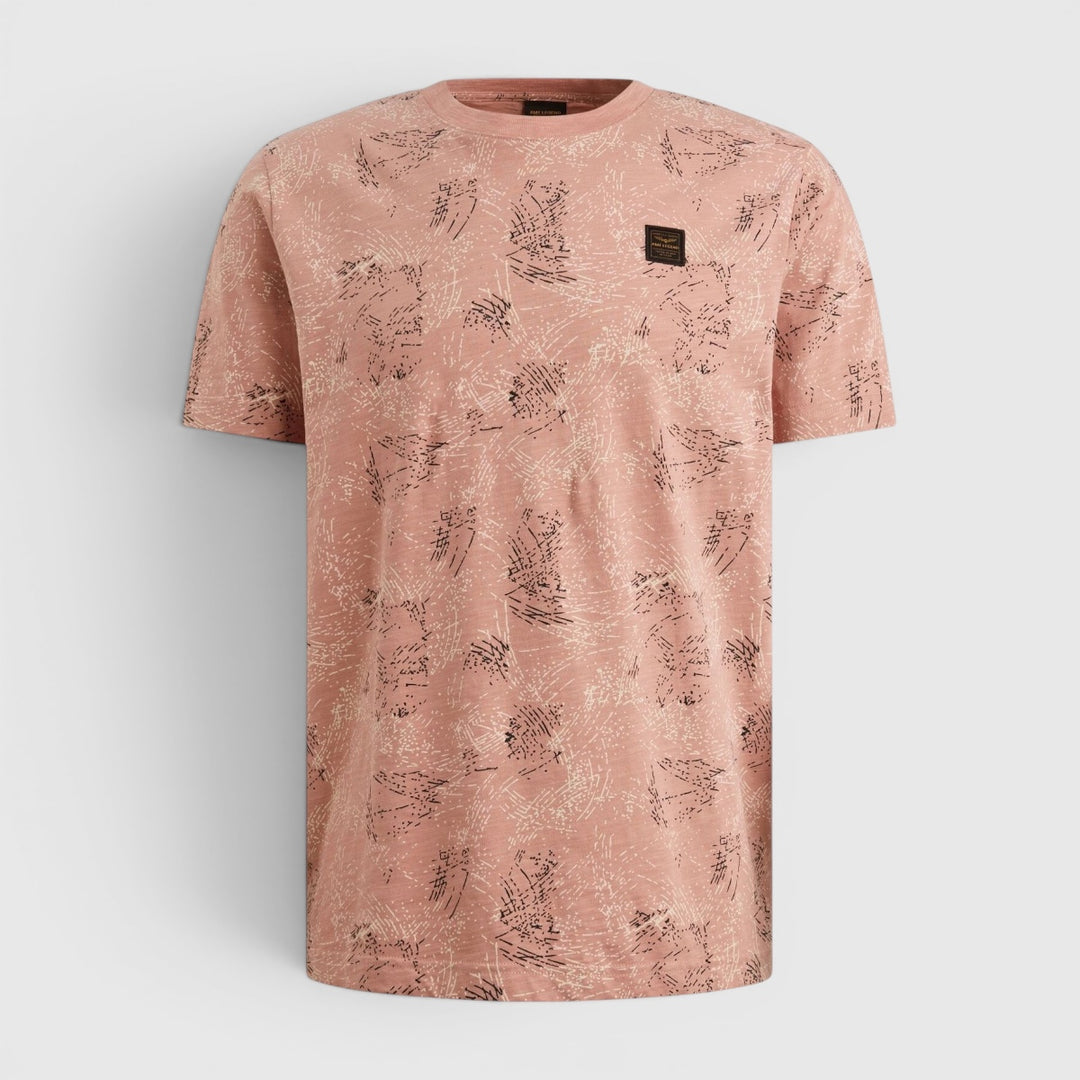 PTSS2604588-3031 PME Legend T-shirt Van Slub Jersey Allover Print  Rose Dawn / Roze