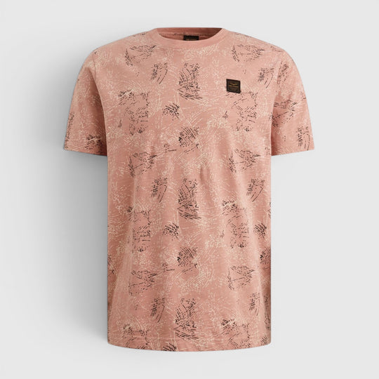 PTSS2604588-3031 PME Legend T-shirt Van Slub Jersey Allover Print  Rose Dawn / Roze