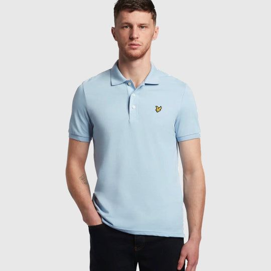 sp400vog w487 plain polo shirt short sleeve lyle & scott polo blue