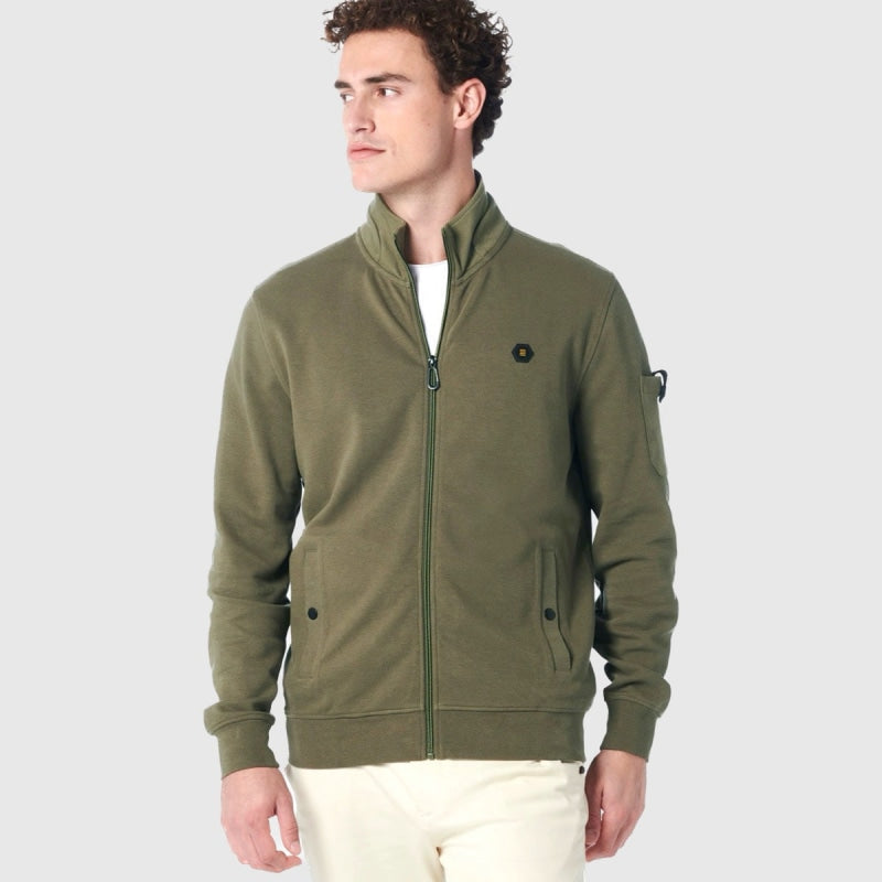 Sweater Full Zipper Twill Jacquard