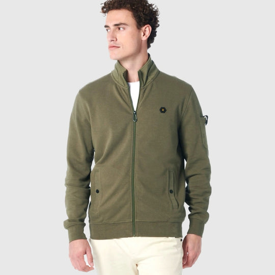 Sweater Full Zipper Twill Jacquard