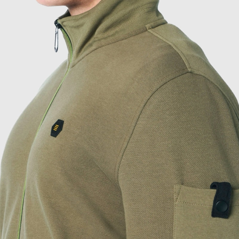 Sweater Full Zipper Twill Jacquard