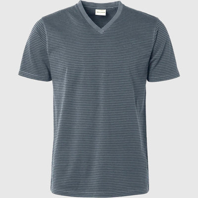 19350320 078 v-neck coloured stripes garment dyed no excess t-shirt