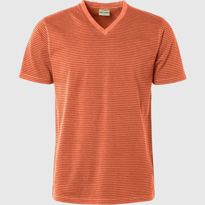 19350320 192 v-neck coloured stripes garment dyed no excess t-shirt