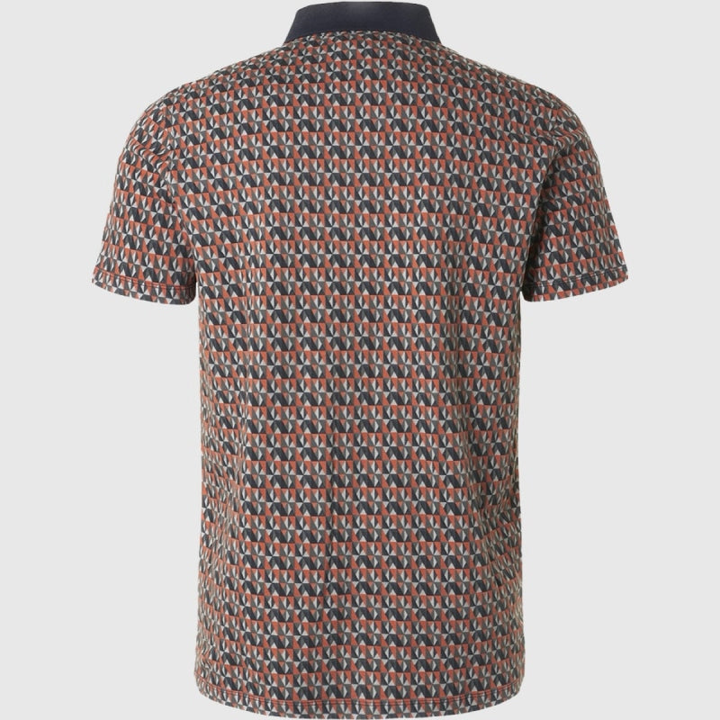 19370319 192 polo pique allover printed stretch no excess polo papaya back 