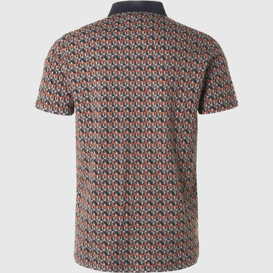 19370319 192 polo pique allover printed stretch no excess polo papaya back 