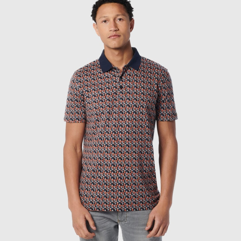19370319 192 polo pique allover printed stretch no excess polo papaya crop1