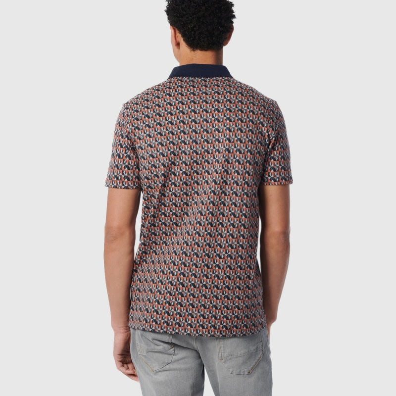 19370319 192 polo pique allover printed stretch no excess polo papaya crop2