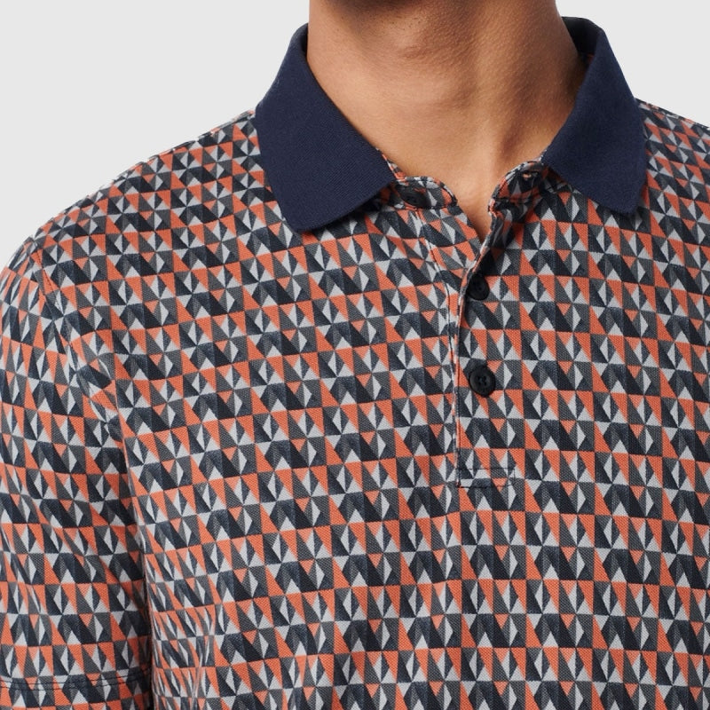 19370319 192 polo pique allover printed stretch no excess polo papaya crop3