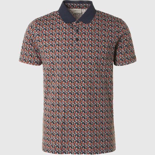 19370319 192 polo pique allover printed stretch no excess polo papaya