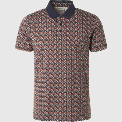 19370319 192 polo pique allover printed stretch no excess polo papaya