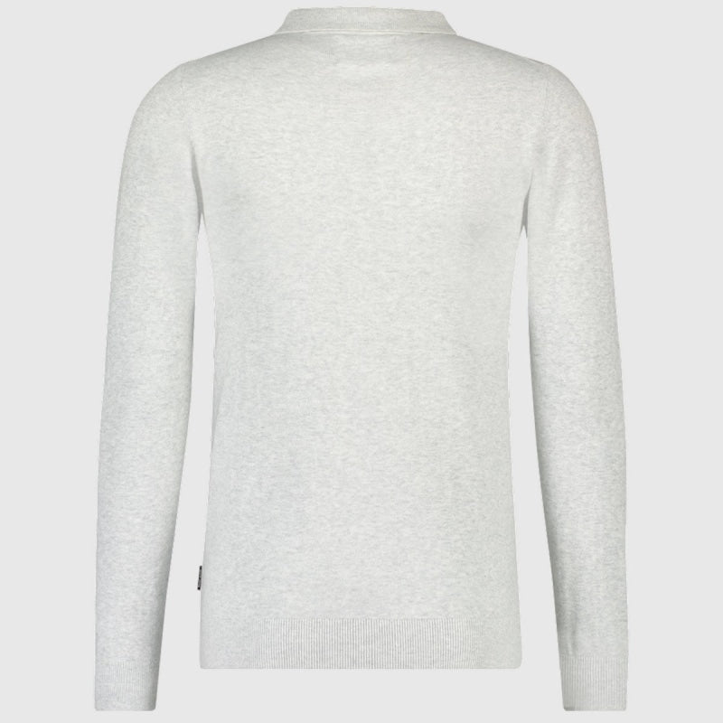 Saint Steve Berend Polo Long Sleeve 19478 10001 White Melange BACK