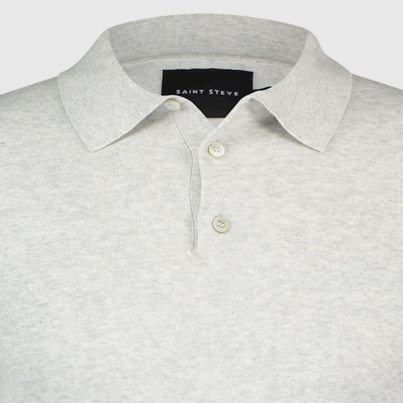Saint Steve Berend Polo Long Sleeve 19478 10001 White Melange CROP