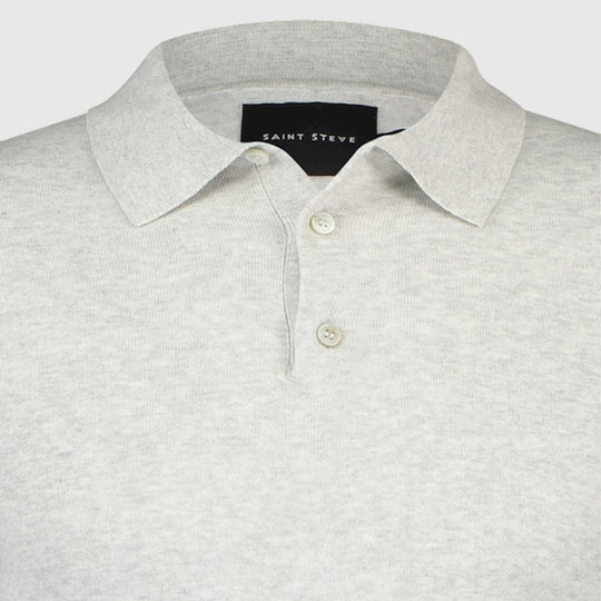 Saint Steve Berend Polo Long Sleeve 19478 10001 White Melange CROP