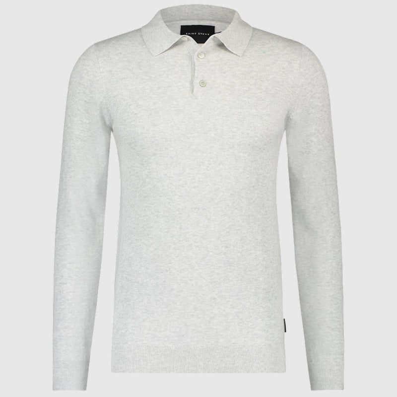 Saint Steve Berend Polo Long Sleeve 19478 10001 White Melange