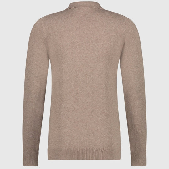 Saint Steve Berend Polo Long Sleeve 19478 50004 Taupe Melange back