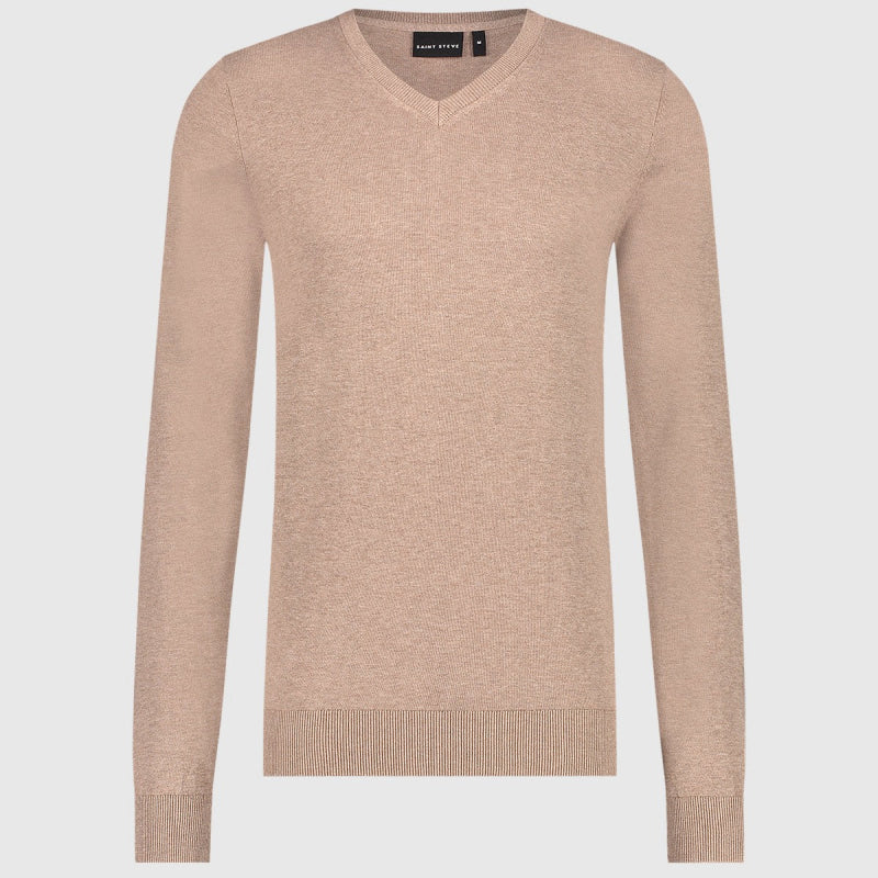 bob taupe melange 19479 saint steve v hals trui