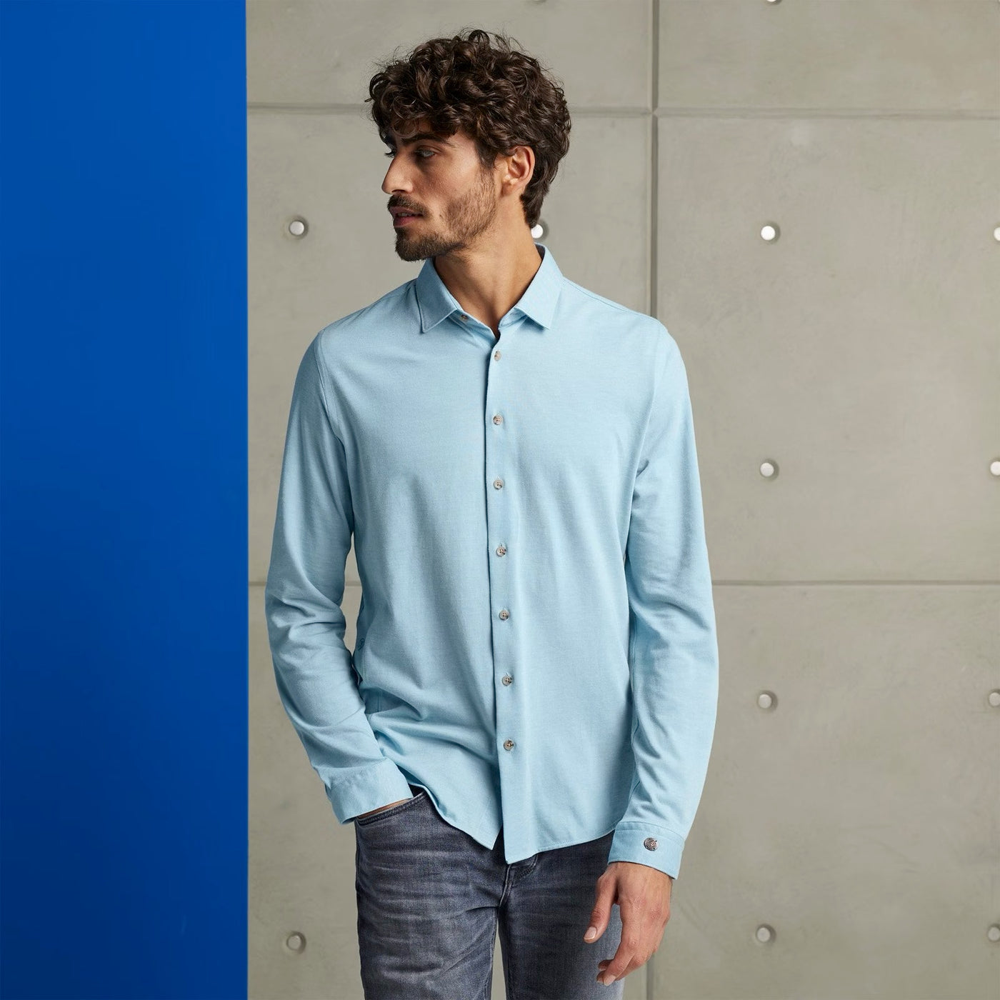 CSI2302201 5397 shirt cf jersey pique tec cast iron overhemd blue crop3