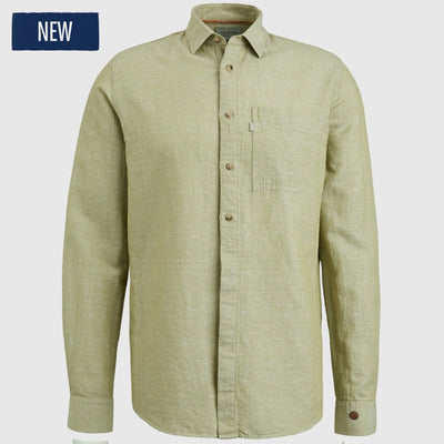 csi2304231 6397 shirt cotton linen dobby cast iron overhemd cedar