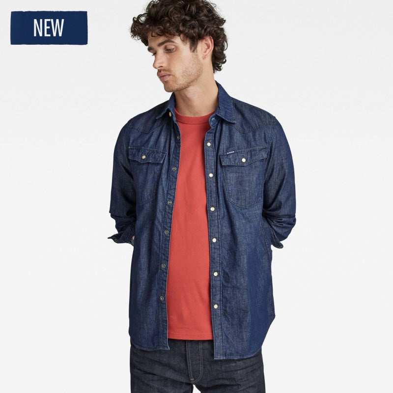 G-Star Denim 3301 Slim Shirt Long Sleeve D12697-D013-082 Rinsed
