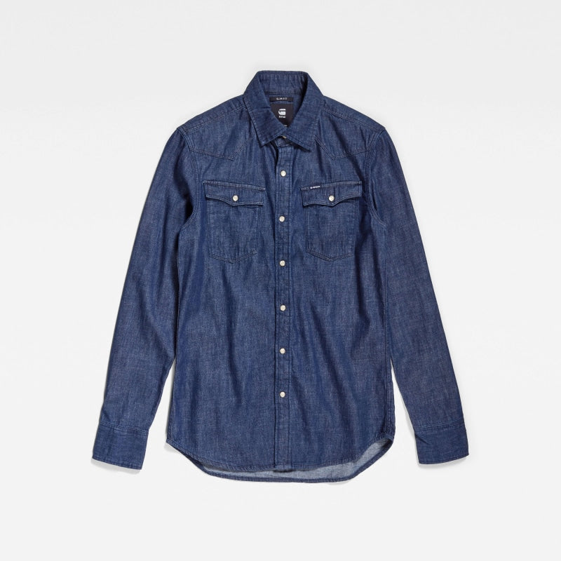 G-Star Denim 3301 Slim Shirt Long Sleeve D12697-D013-082 Rinsed crop1