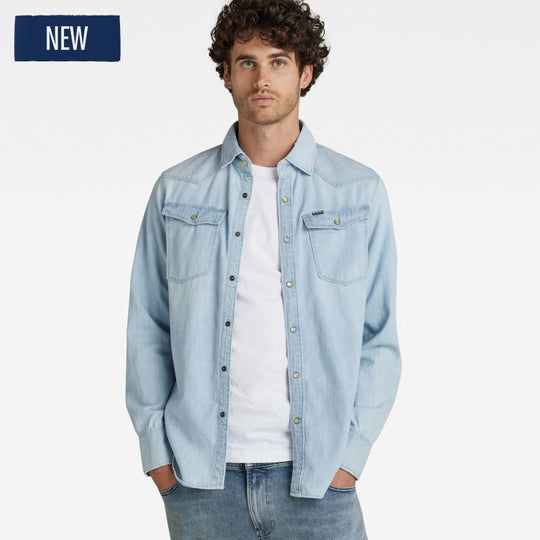 G-Star Denim 3301 Slim Shirt Long Sleeve D12697-D013-424 Light Aged