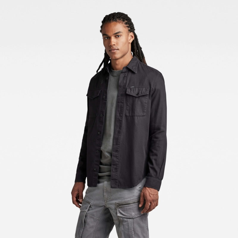G-Star Marine Denim Slim Shirt D20165-7647-B564 Dark Black Garment Dyed crop1