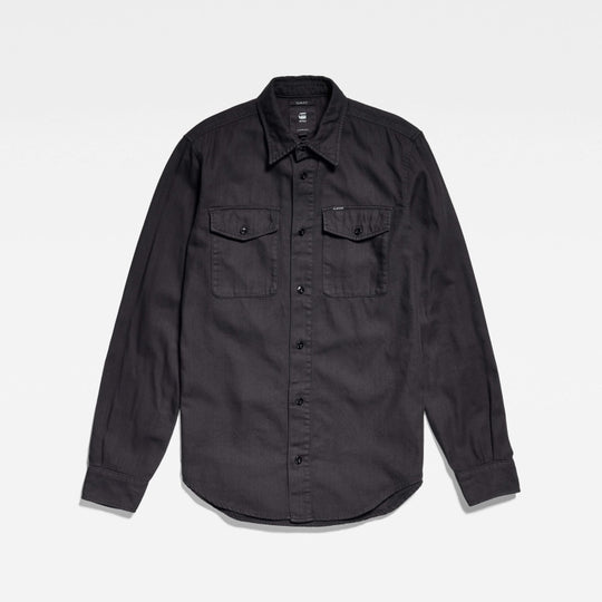 G-Star Marine Denim Slim Shirt D20165-7647-B564 Dark Black Garment Dyed crop3