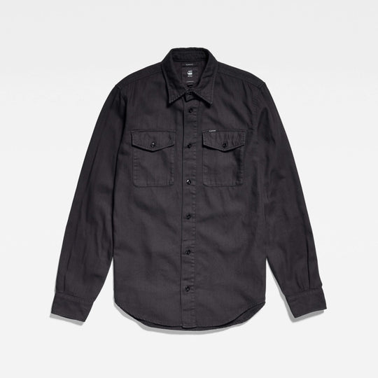 G-Star Marine Denim Slim Shirt D20165-7647-B564 Dark Black Garment Dyed crop3