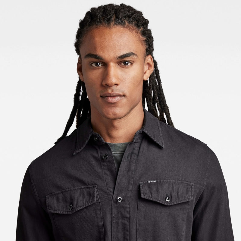 G-Star Marine Denim Slim Shirt D20165-7647-B564 Dark Black Garment Dyed crop4