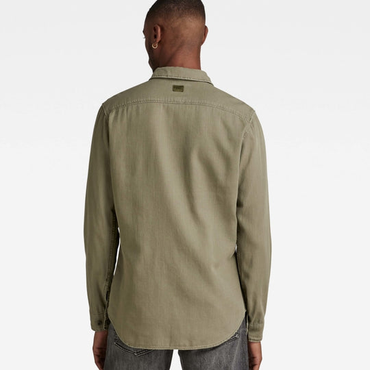 D20165-7647-B681 G-Star Marine Denim Slim Shirt Shamrock Garment Dyed back