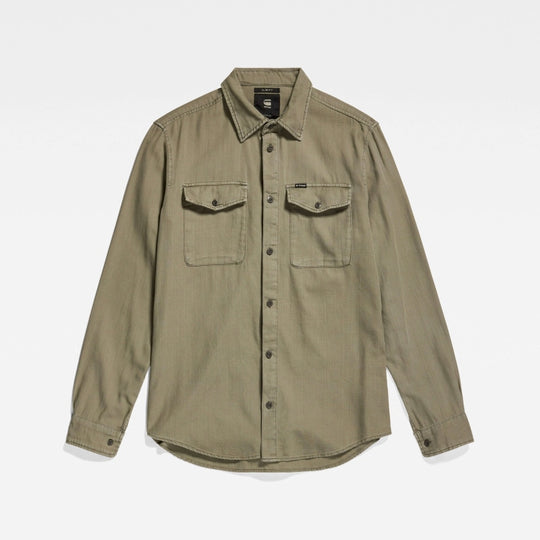 D20165-7647-B681 G-Star Marine Denim Slim Shirt Shamrock Garment Dyed crop1