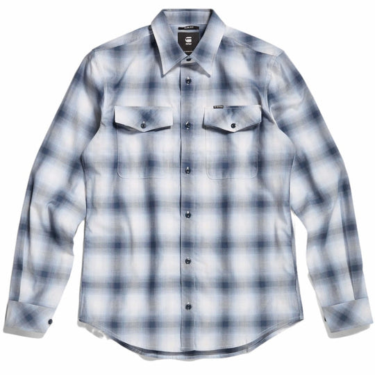 marine slim shirt d20165-d122-d144 g-star overhemd faze blue crop5