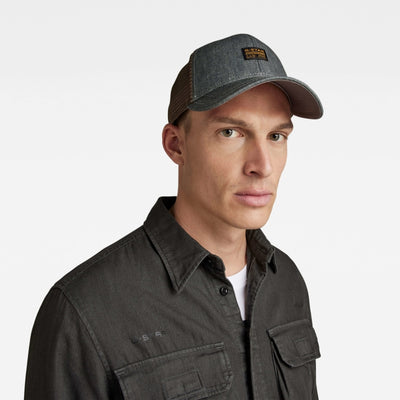 denim baseball trucker cap d22309-d109-001 g-star cap raw crop