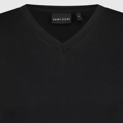bob deep black 19479 saint steve v hals trui crop